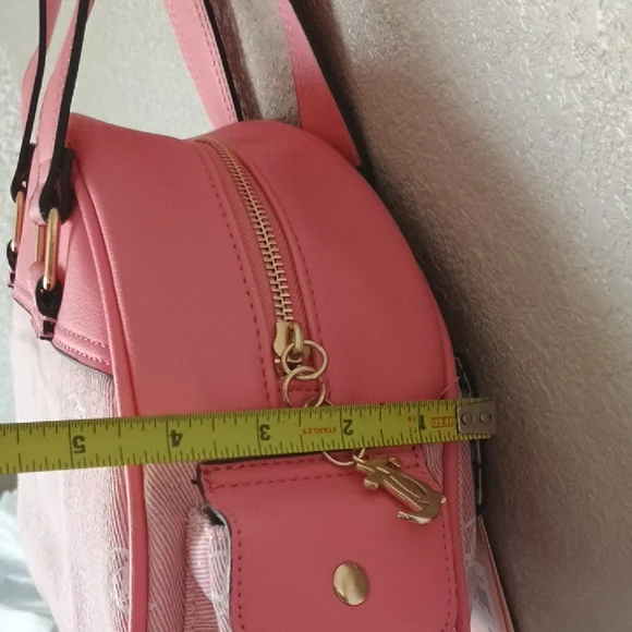 Juicy Couture Pink Shoulder Bag with Heart Accents - Picture 8 of 11